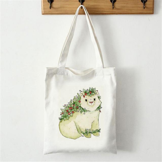 Женская холщовая большая сумка через плечо, художественная сумка для покупок, большая вместительная сумка в стиле панк, эстетика ретро, ​​картина в стиле Харадзюку.