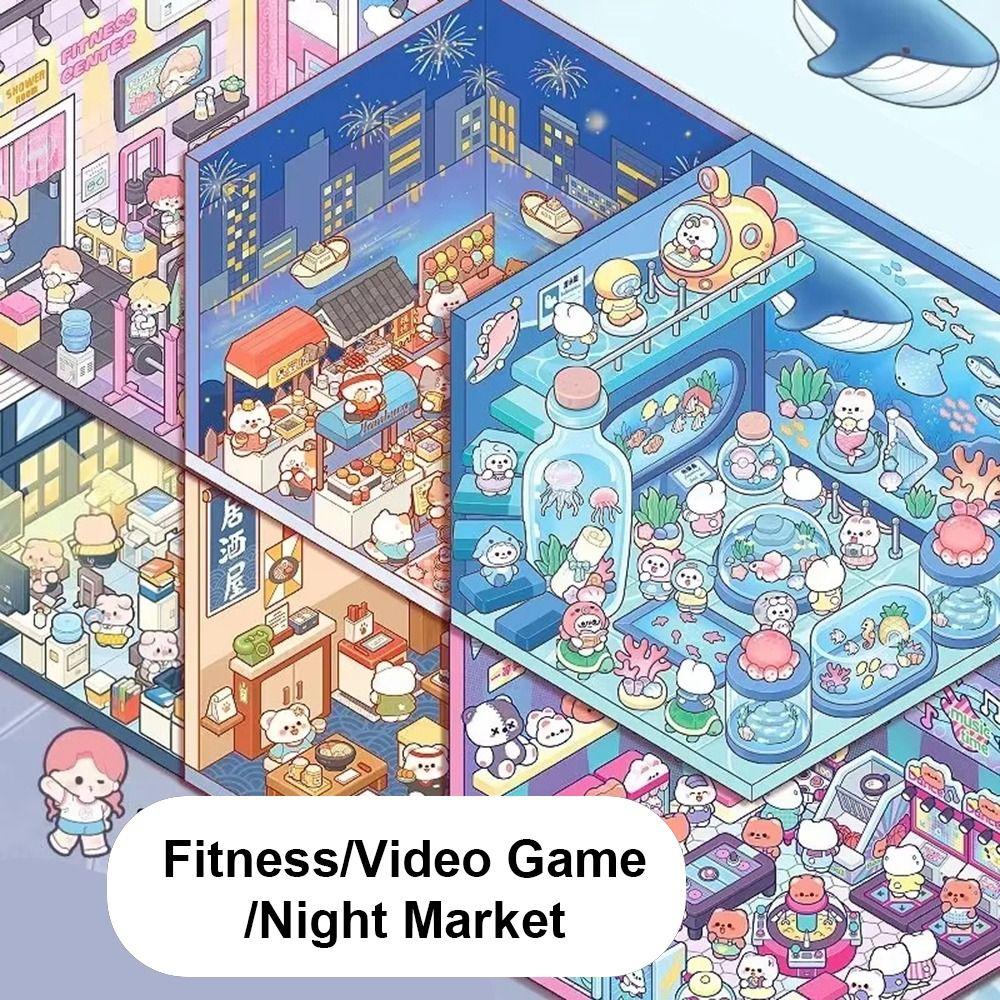 20в1 альбом с наклейками пейзаж миниатюрная коллекция сцен палатка наклейка украшение для ребенка