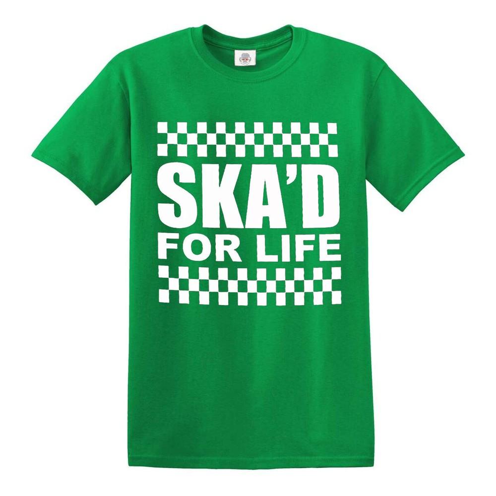 Skad for life tshirt ska 2 tone music retro reggae rudeboy skinhead top tee
