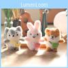 Cute Mini Plush Dog And Rabbit Keychain Fluffy Accessory With Soft Pp Filling Cotton