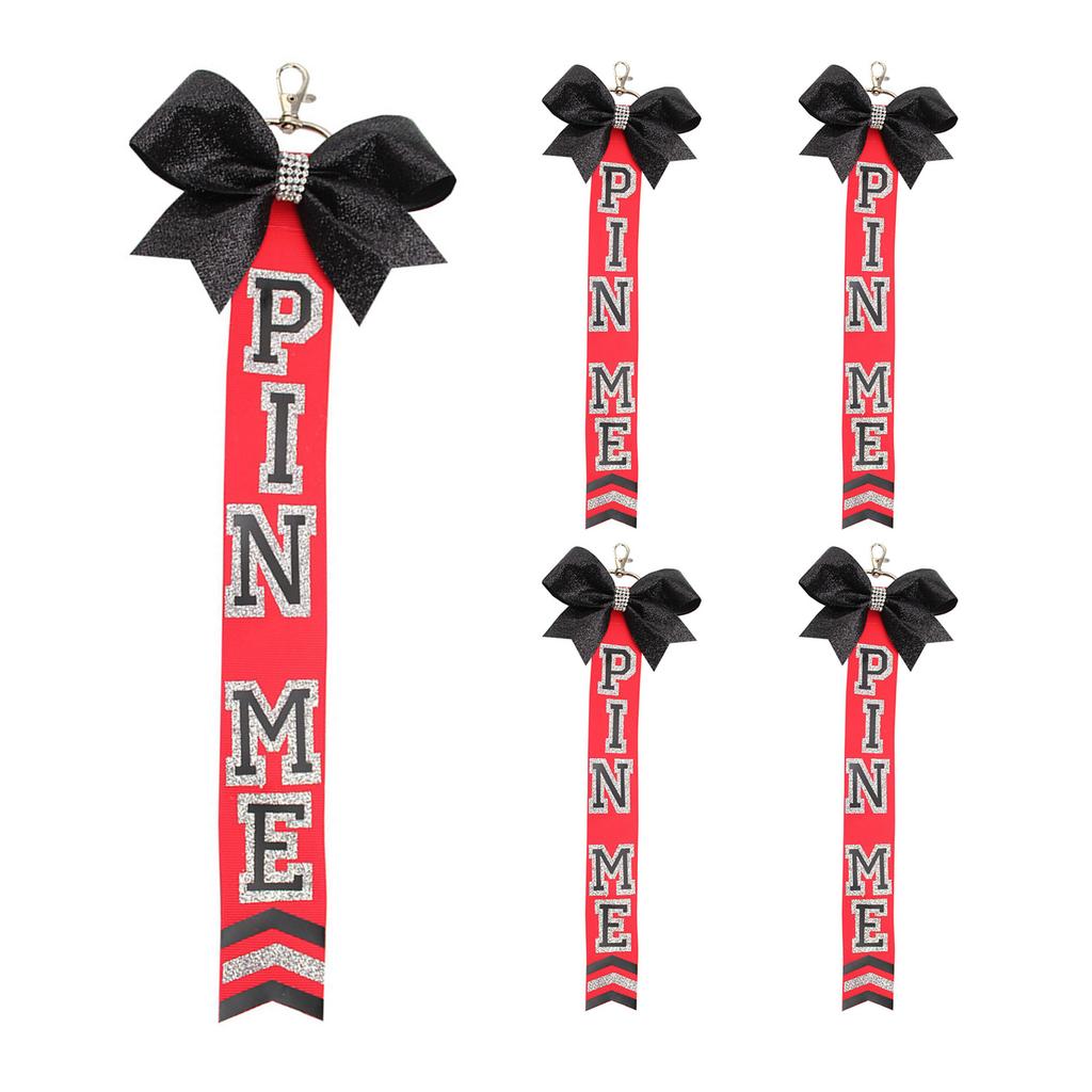 Set of 5 Cheer Team Ribbon Keychains Set Cheerleading Key Accessories for Sports Event and Team Building Activities