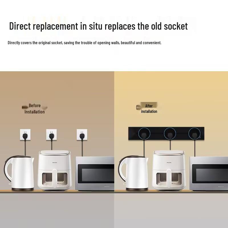 Белая трековая розетка с USB, с большим расстоянием между гнездами, на подвижной направляющей, для поверхностного монтажа, для кухни