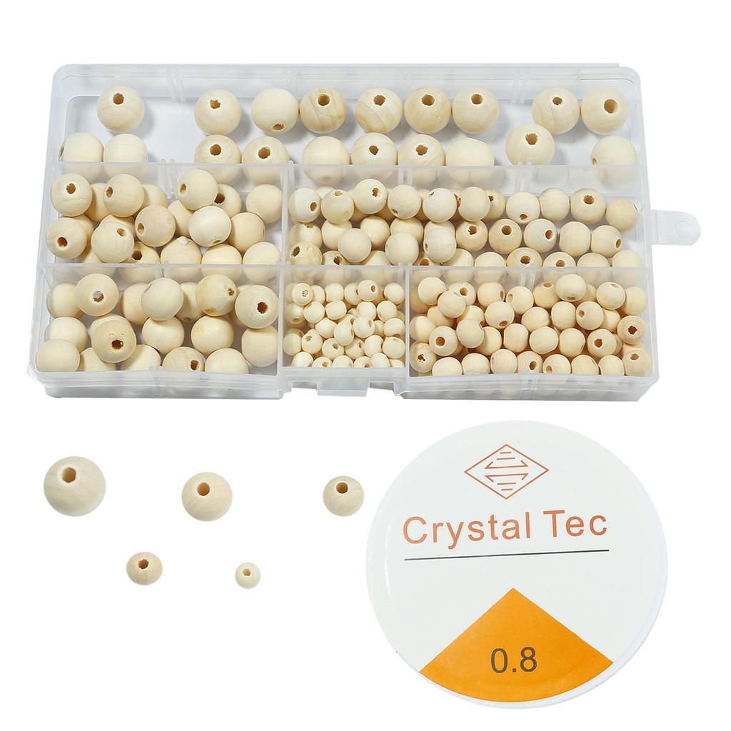 Оригинальные деревянные бусины и 4-метровая эластичная нить, упаковка: рукавная коробка и мешочек из кости