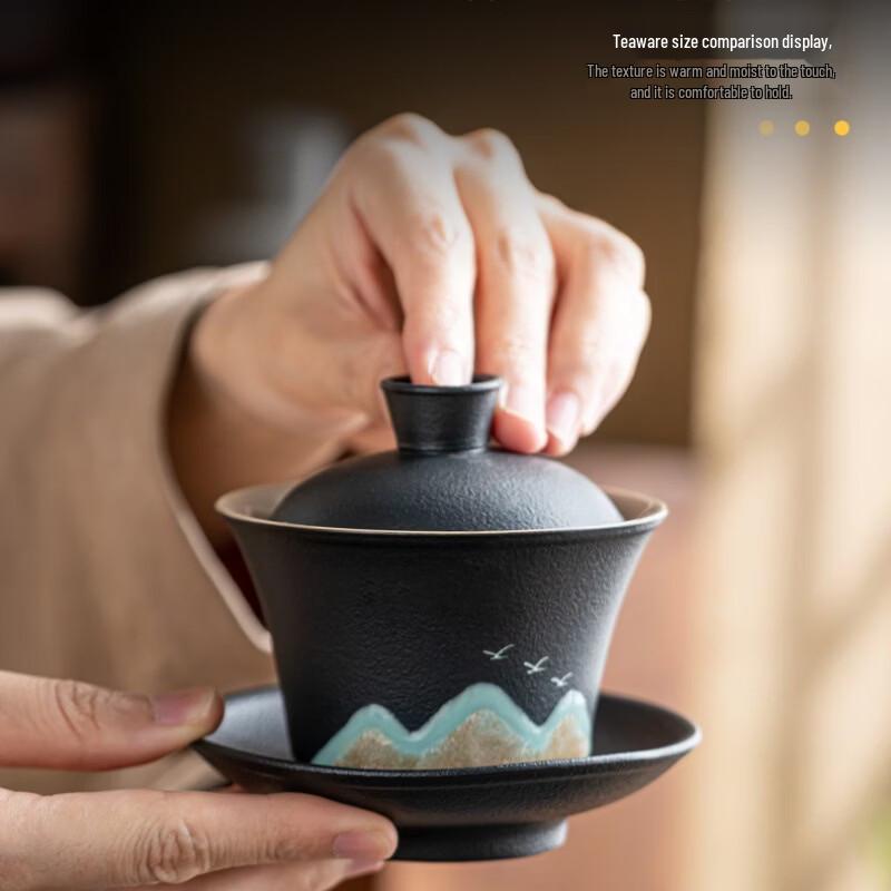 Handun Black Pottery Gongfu Tea Set - Qianli Jiangshan Edition