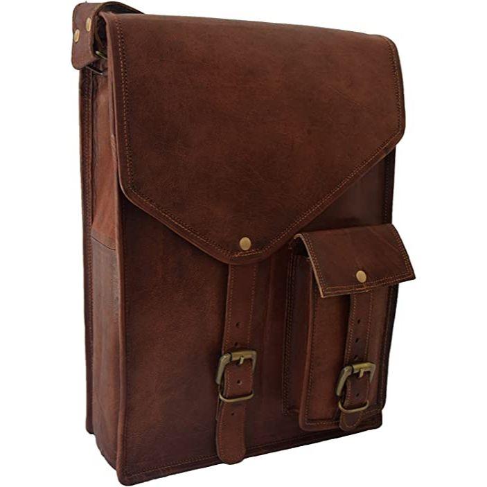 Кожаная сумка-мессенджер подходит для 13-дюймового ноутбука MacBook | Мужчины Женщины Подростки Колледж Школа Ранец Сумки через плечо