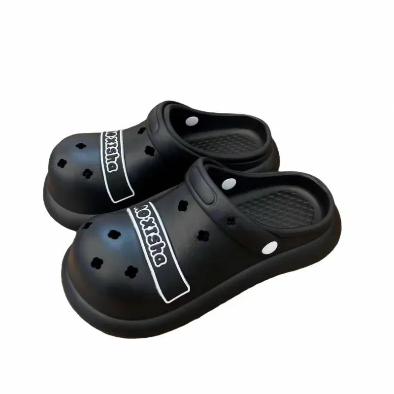 New Summer Women's Slippers 2024 Fashion Baotou EVA Women's Slippers Solid Color Hollow Daily Style Two-Wear Women's Slippers