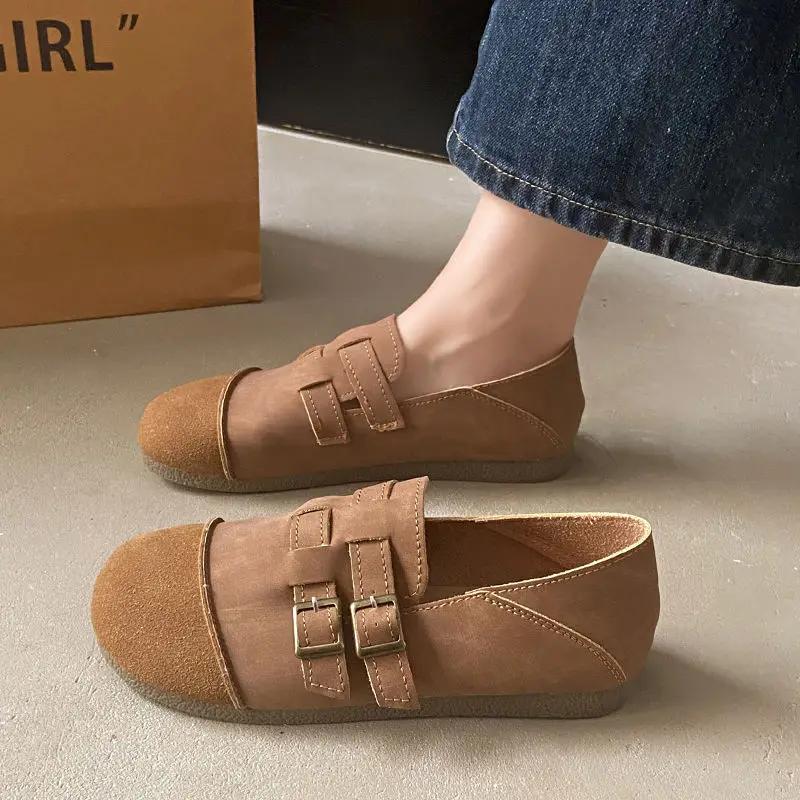 Fashion Elegant Party Woman Flats With Heel Moccasins Slip-on One-line Buckle Shoes for Women Stylish Fashionable Dress Chic Summer 2025