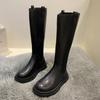 Women's Knee High Boots High Quality Casual Leather Boots Fashion Long Tube Platform Boots Women Western Knight Boot Botas Mujer