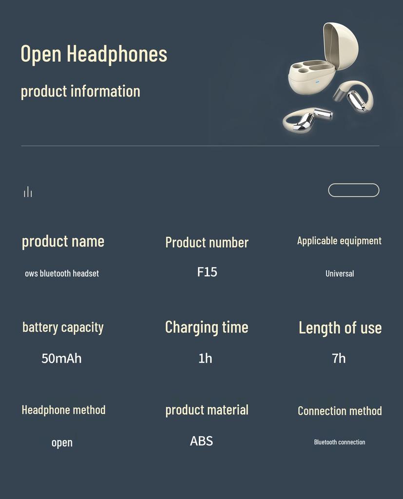 Беспроводные Bluetooth 5.2 наушники с открытым дизайном F15, умным шумоподавлением и удобной посадкой