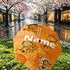 Custom Name Personalized Garfield Print Umbrella, Auto Open Close, 8‑Rib Sturdy Frame, Commute Camping Hiking Use, Birthday Gift