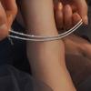 Silver Color Bling Double-Layer Anklet Fashion Simple Temperament Sparkling Anklet Birthday Gift for Women Senior Jewelry Accessories