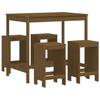 VidaXL 5-piece Garden Bar Set Honey Brown Solid Pine Wood, Pub Set, Patio Bar Set, Set 3157748