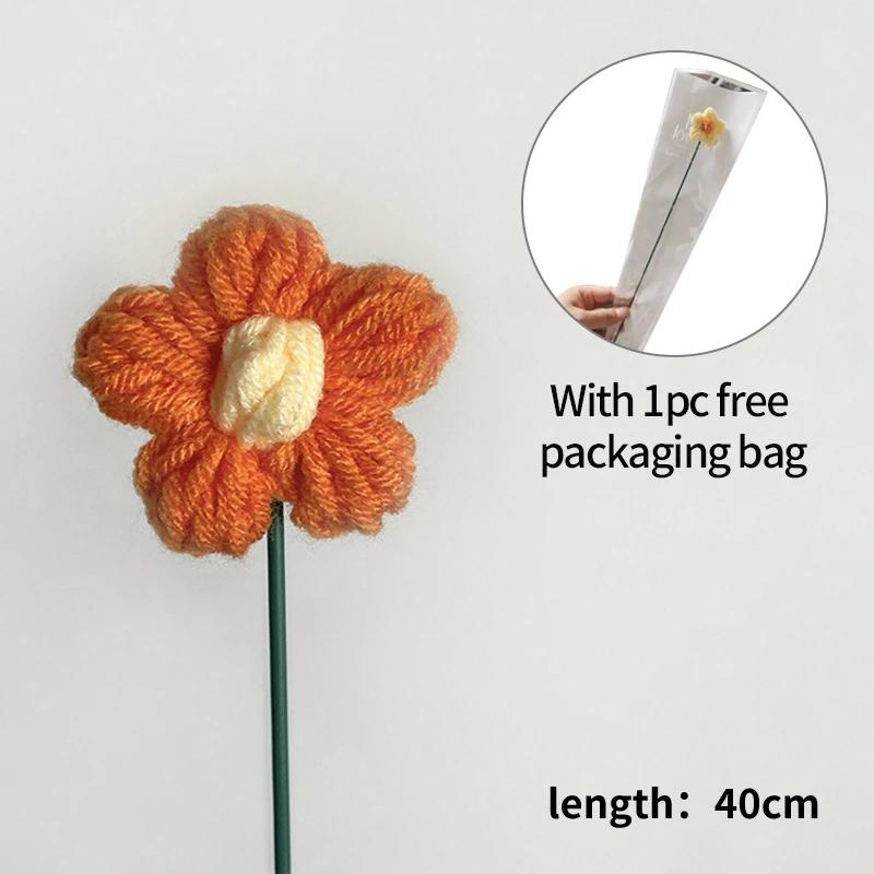 Sunflowers Crochet Flowers Girasol Flower Bouquet Ins Graduation Hand-Knitted Bouquet New Year Gifts Wedding Room Decor