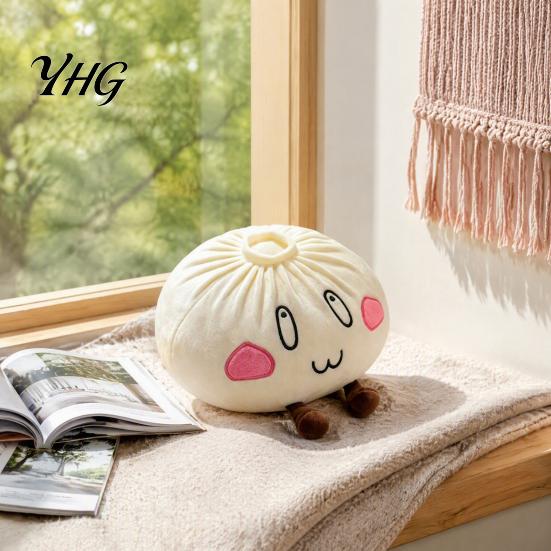 Cartoon Style Soft Toy Cute Dumpling Plush Pillow, Steamed Bun Stuffed Toy, Lazy Small Desk Cushion Sofa Cushion, 28/40cm Home Decor for Bedroom, Gift