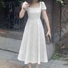 Women Summer Short Sleeve Lace Crochet Patchwork Casual Dress