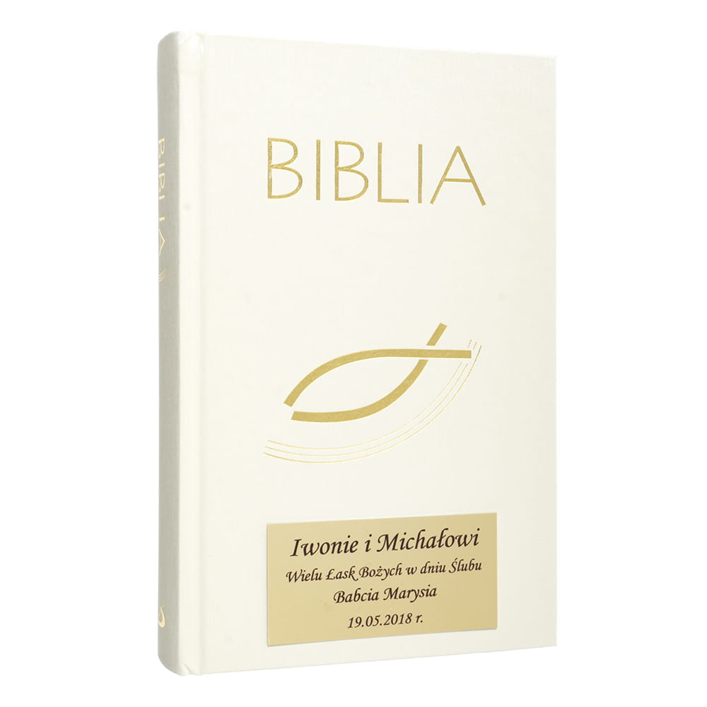 Biblia starego i nowego testamentu, kremowa z paginatorem