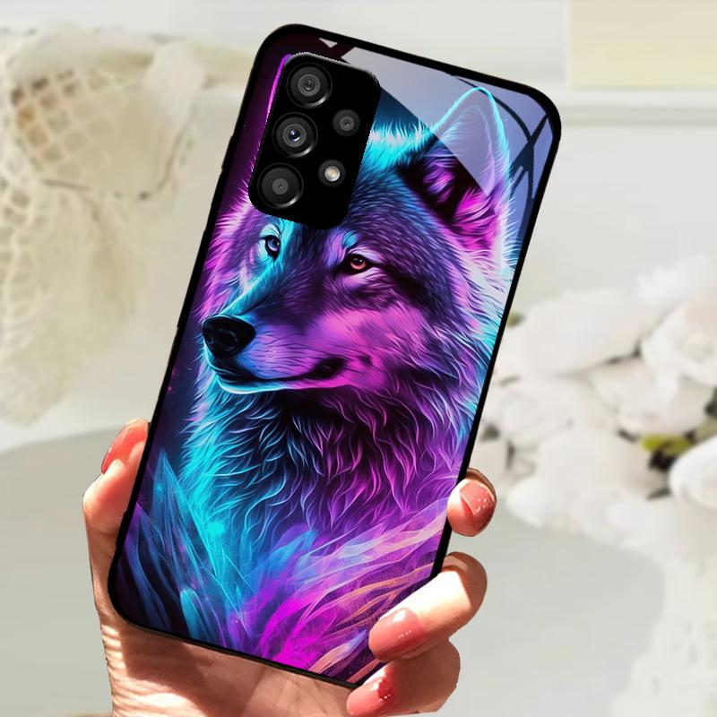 Стеклянный Чехол Для Samsung A13 A23 4G 5G Мультяшный Закаленный Стеклянный Чехол Для Телефона Для Galaxy A33 A53 A73 5G Жесткий ПК Стеклянный Защитный Чехол