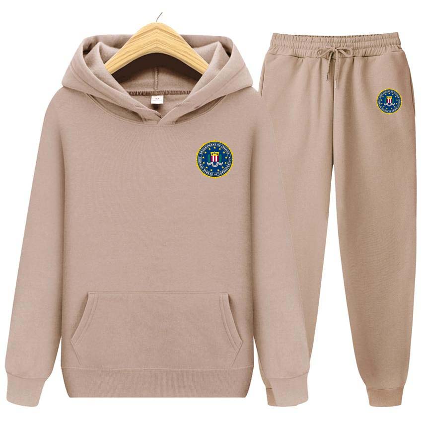 Комплект из двух предметов ФБР с принтом для мужчин и женщин толстовки спортивные костюмы брюки для бега толстая теплая одежда для мужчин