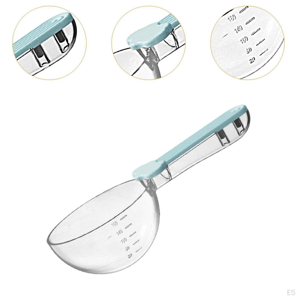 Spoon Ergonomic Handle Clear for Puppy Kitten with Scale Pet Food Measuring Cup Bag Clip