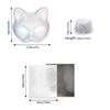 Unpainted Masquerades Mask with Furry Trim Adhesive Fabric Net Cloth Cats Face Mask Unpainted Mask for Halloween Supply