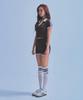 BORN TO WIN W Brntw Football Crop T-Shirts [Brown]