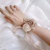 Jewelry Silk Ribbon Bracelet Wedding Wrist Flower Bride Wrist Flower Bridesmaid Floral Wristlet