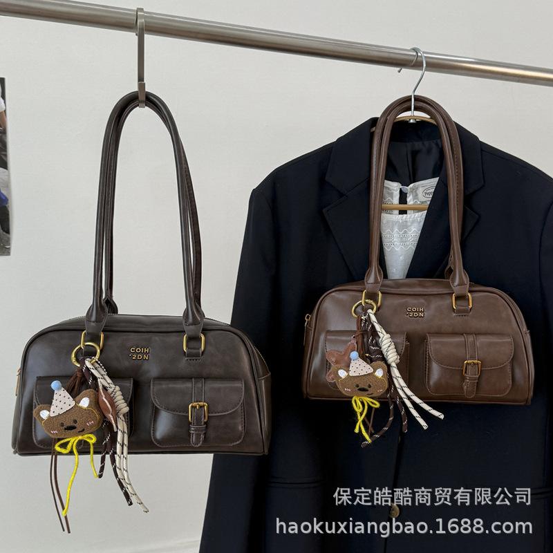 Популярная в этом году женская сумка-бостон большого объема, новая осенне-зимняя, в стиле ретро, на плечо, подмышку, для поездок на работу, сумка-подушка