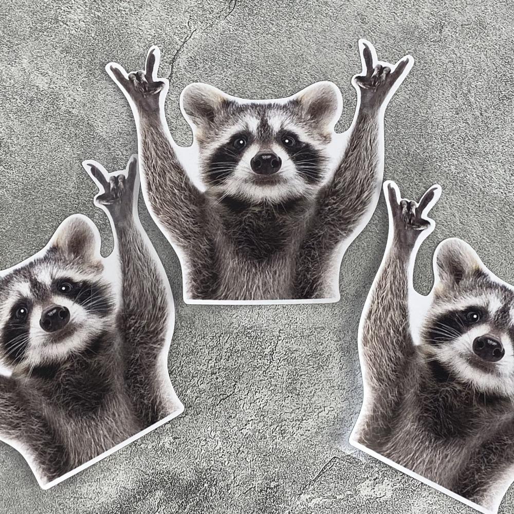 Funny Raccoon Motorcycle Stickers Cartoon Waterproof Fuel Tank Decoration Accessories Motorbike Body Durable Vinyl Decals