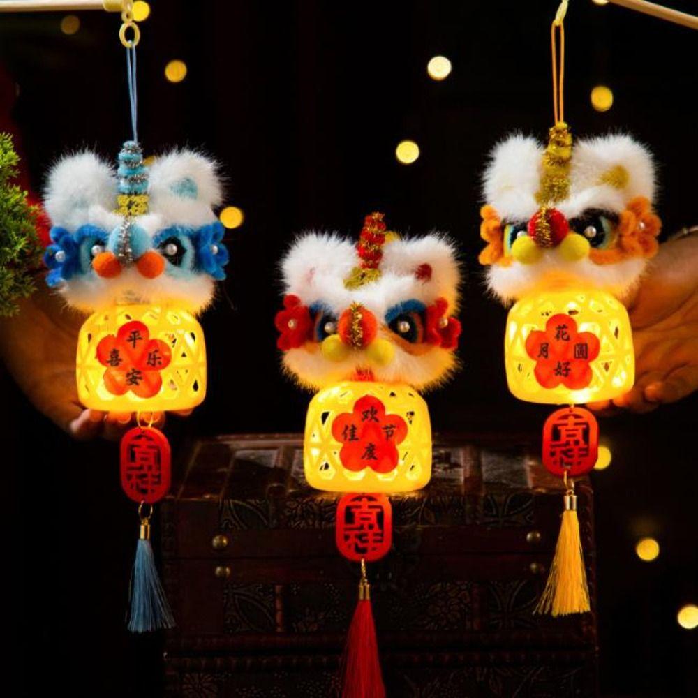 Lion Dance Theme Mid Autumn Light Lantern DIY Festival Lantern Traditional Festival Decor