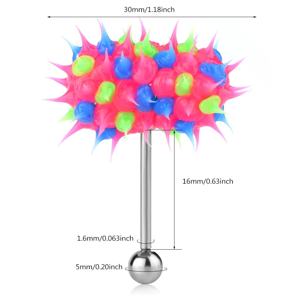 Vibrating Tongue Ring Stud Barbell Stainless Steel Body Piercing Jewelry (#6)