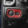For 19-2024 Dodge RAM 1500 Red Carbon Fiber Interior Headlight Switch Cover Trim