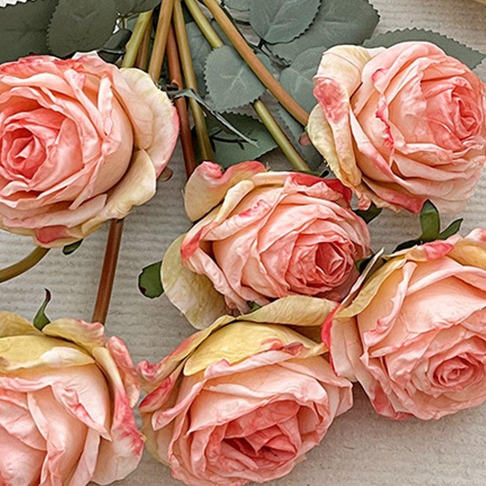 Ретро искусственный букет роз 7 головок искусственные цветы имитация розы цветок свадебный декор вечеринка