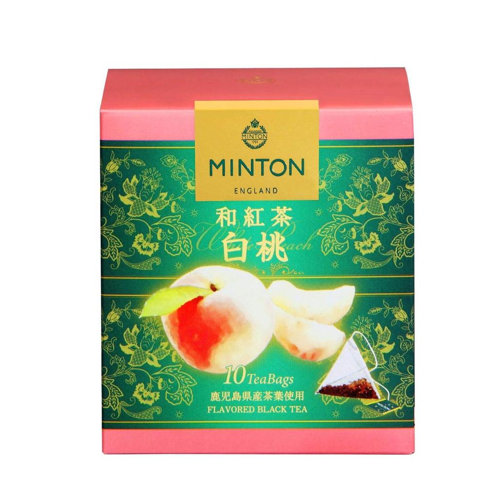 Японский черный чай Minton, Белый персик, 10 чайных пакетиков x 3 коробки