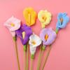 1P Cartificial Calla Вязаные цветы крючком Калла Лилия Букет Креативные искусственные цветы Растения для вечеринки Декор для дома Подарок