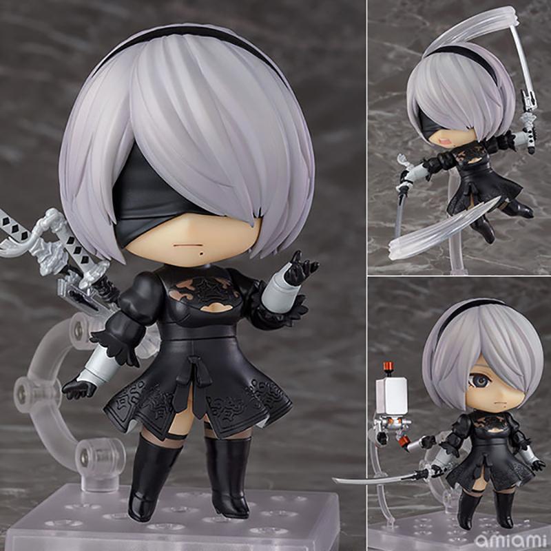 Аниме Q-версия NieR Automata 2B Фигурка Действия YoRHa Тип 2 B Модель Игрушка Кукла Коллекционная Рождественский Подарок