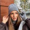 Вязаная шапка европейская и американская осенне-зимняя мода шерстяная шапка ins универсальная теплоизоляция хлопко-нитрильная женская шапка-пуловер