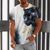 Animal Men's T-Shirt 3d Wolf Print Men's Tops Casual Short-Sleeved Simple T-Shirt Summer O-Neck T-Shirt Men's Oversized Clothing