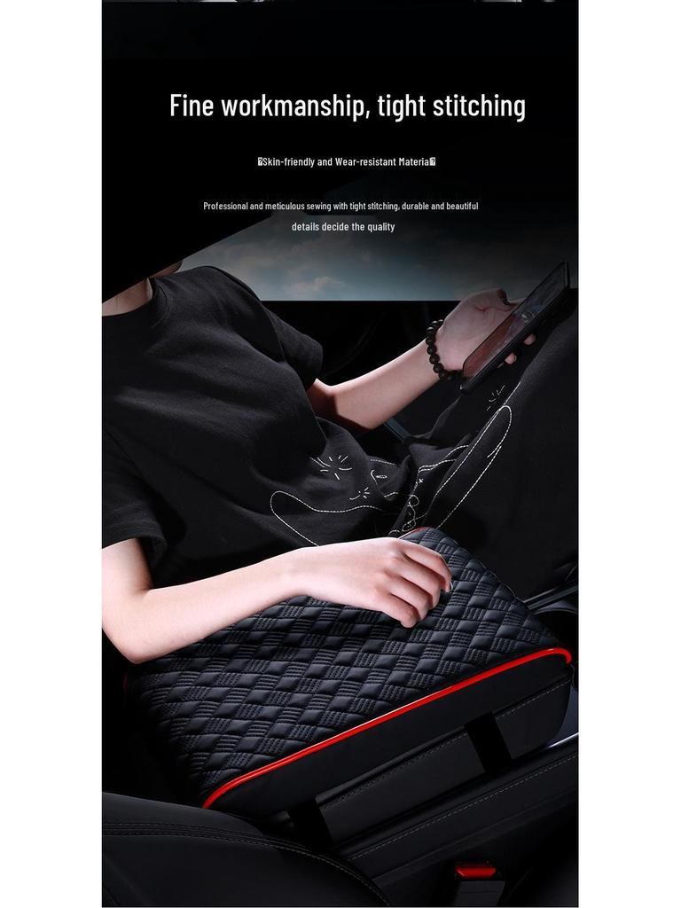 Подушка-подлокотник для автомобиля из бриллиантовой кожи наппа - пена с памятью, нескользящая, износостойкая, универсальная для всех сезонов.