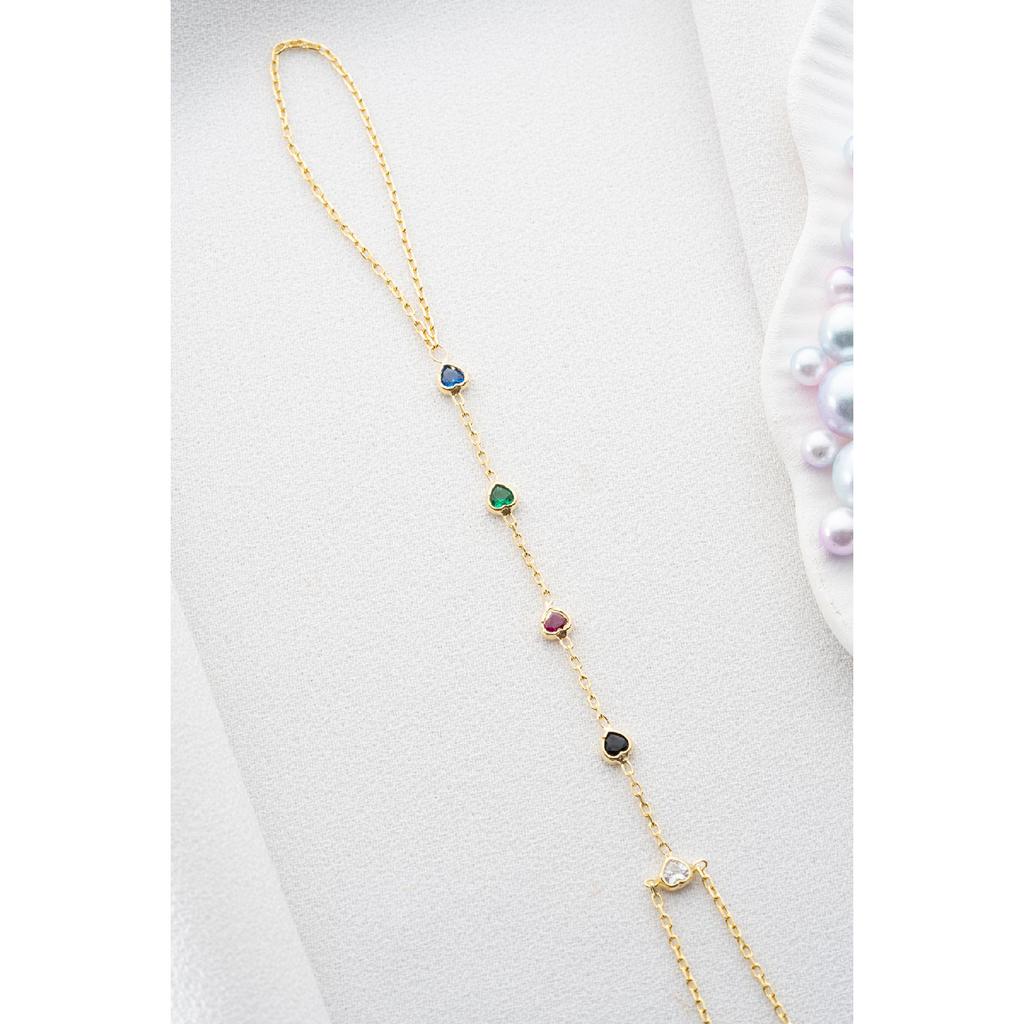 925 Set Silver Gold Coating Mix Zircon Stone Hard Holiday ahmeran Bracelet