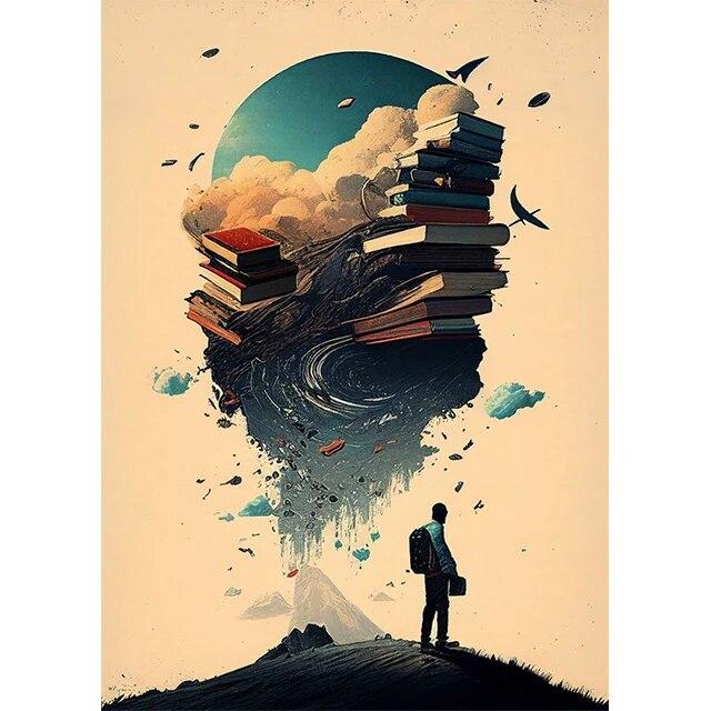 Абстрактное фэнтезийное приключение в книге, принты, плакат, картина на холсте, современные настенные художественные картины для гостиной, спальни, домашний декор, без рамки
