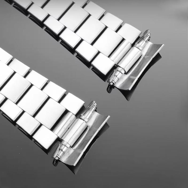 Прочный ремешок для часов из нержавеющей стали для серии Seiko SKX013 SKX015 Изогнутый конец Модификация цепочки для часов Ремешок 20 мм Складная пряжка