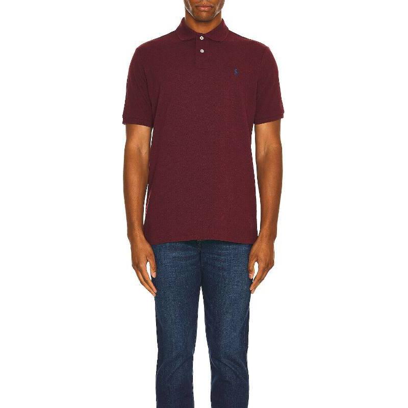 Polo Ralph Lauren Solid Logo Straight Fit Polo Shirt Men tops Borgundy 710534735-343