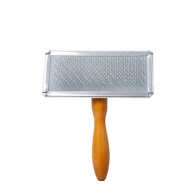 Питомец Пуходерка с Деревянной Ручкой - Расческа из Нержавеющей Стали для Собак и Кошек для Распутывания и Удаления Выпавшей Шерсти