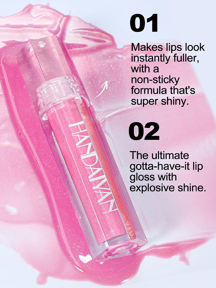 Hydrating Matte Glitter Liquid Lip Gloss , Moisturizing Transparent Plumping Lip Gloss, Tinted for Lip Care and Dry Lip,Glow Oil