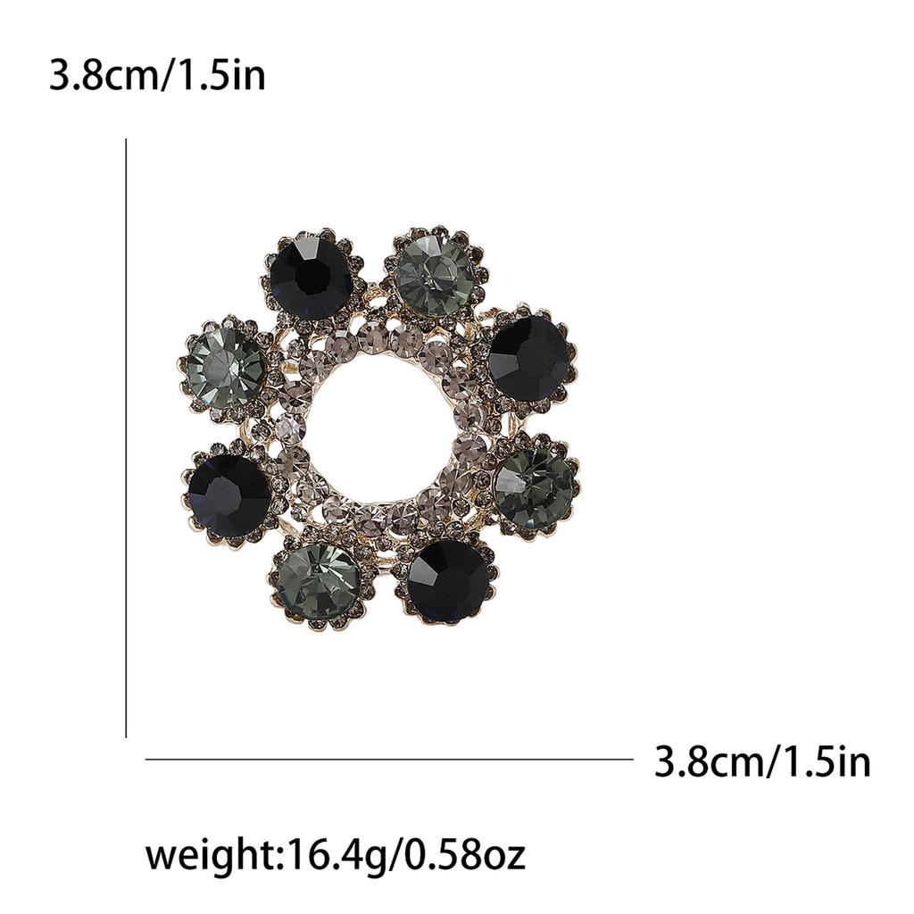 Fashion Alloy Rhinestone Wreath Brooch Vintage Ladies Shawl Coat Corsage Ornament Pin
