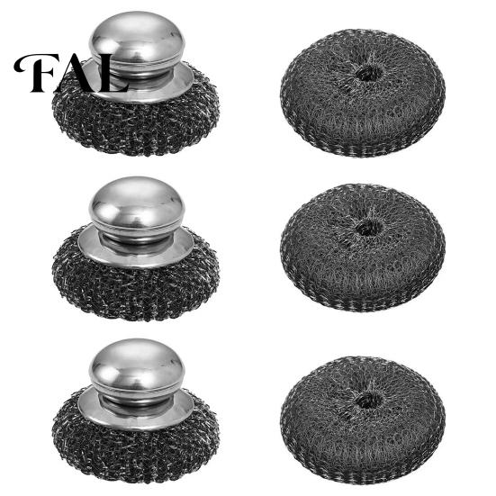 Heavy Duty Scrubber for Kitchen Stainless Steel Scrubber, with Ergonomic Handle, Portable Dishwashing Flexible Cleaning Brush, Pots Pans Grills