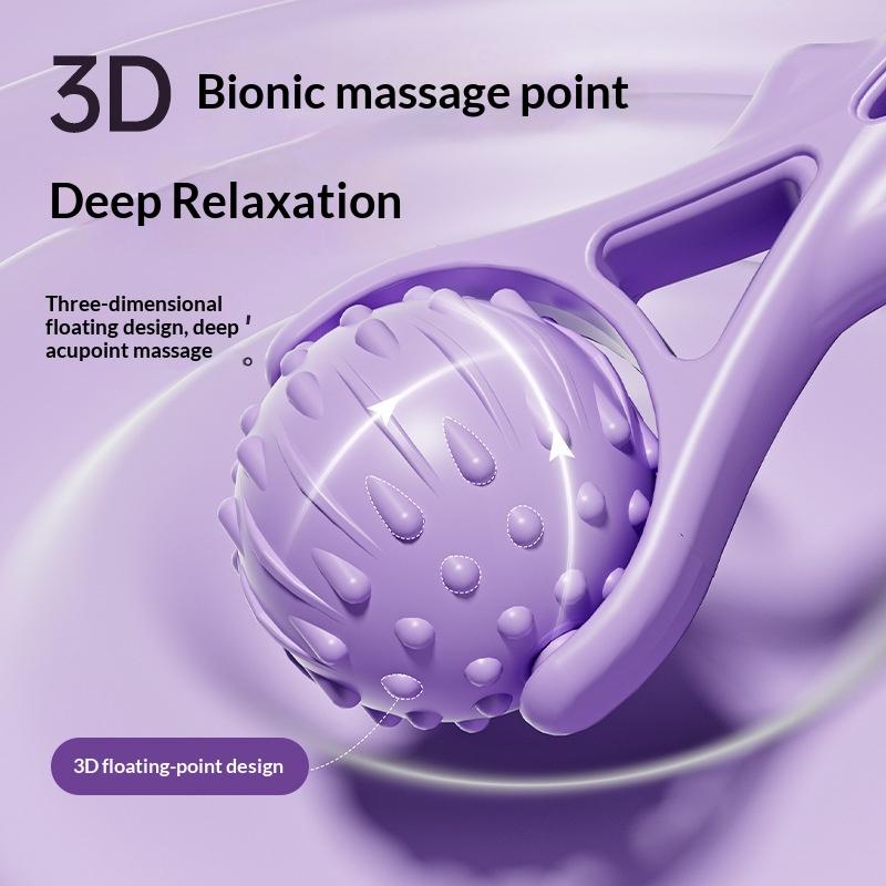 Portable Handheld Roller Massager - Deep Tissue Massage Tool for Arm, Leg & Body Fatigue Relief, Yoga Ball Compatible