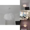 Iron Chandelier With Feather Shade And Led Lighting For Home Living Spaces