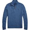 Polo FW23 Pony Logo Embroidered Half-Zip Long Sleeve Knit Sweater Men Sweater Blue MNPOSWE16820504-400