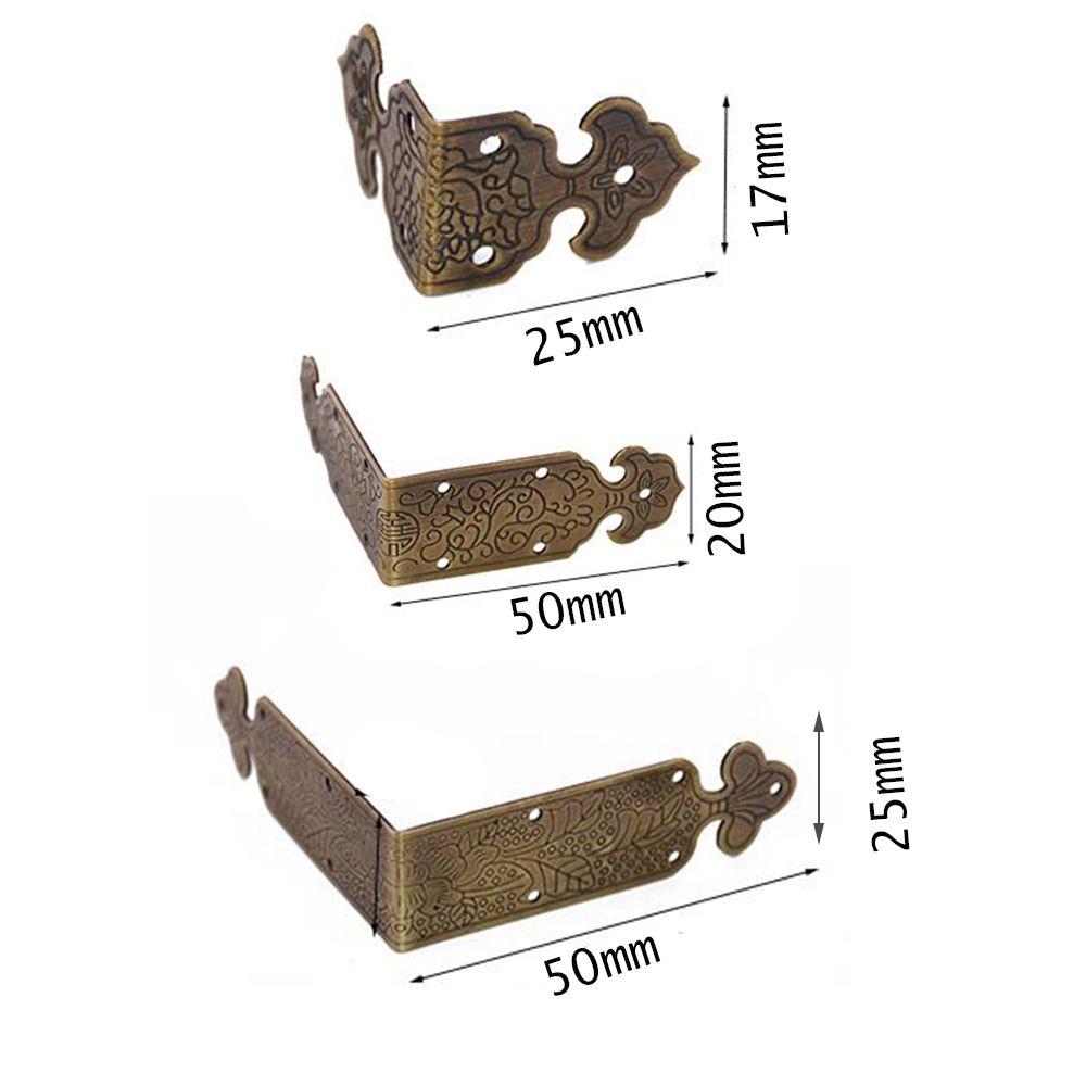Foot Bracket Crafts Carved Metal Antique Bronze Corner Protector Box Decor Corner Brackets